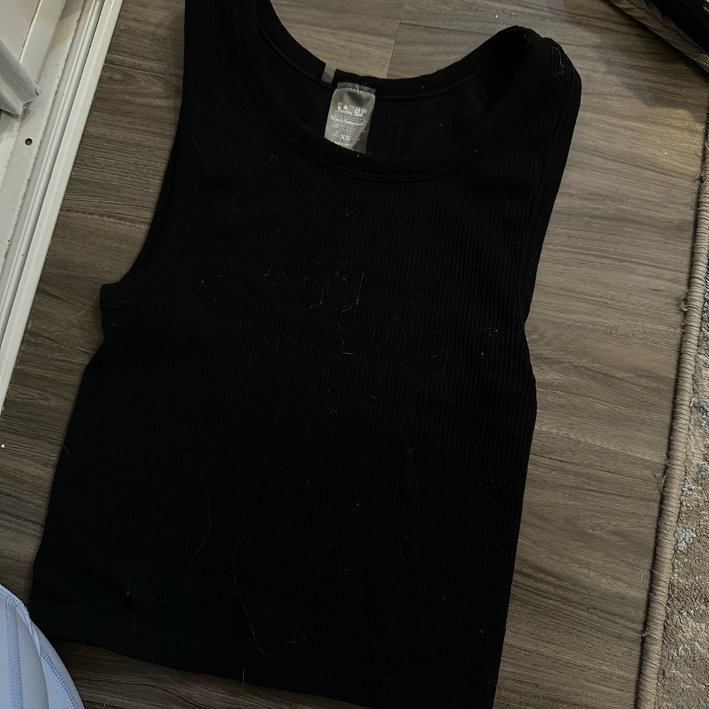 Sunday Best Black Ribbed Tank Top